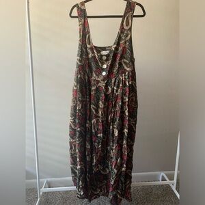 Vintage Kathryn Deer Sleeveless Print Maxi Dress With Pockets Size XXL